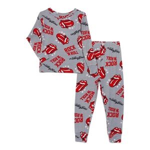 New The Rolling Stones Unisex Viscose from Bamboo Fitted Pajama Set